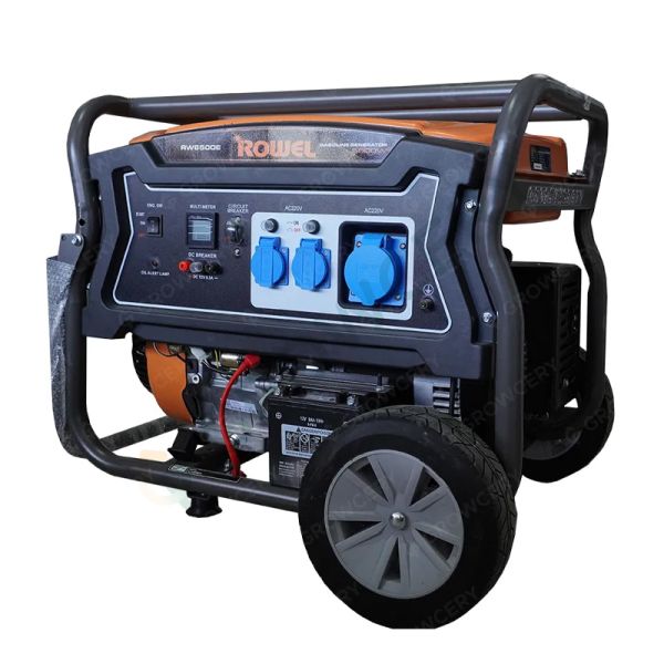 เครื่องปั่นไฟ ไดทำไฟ เบนซิน 5.5 KW ยี่ห้อ ROWEL รุ่น RW6500E (กุญแจสตาร์ท Generator)