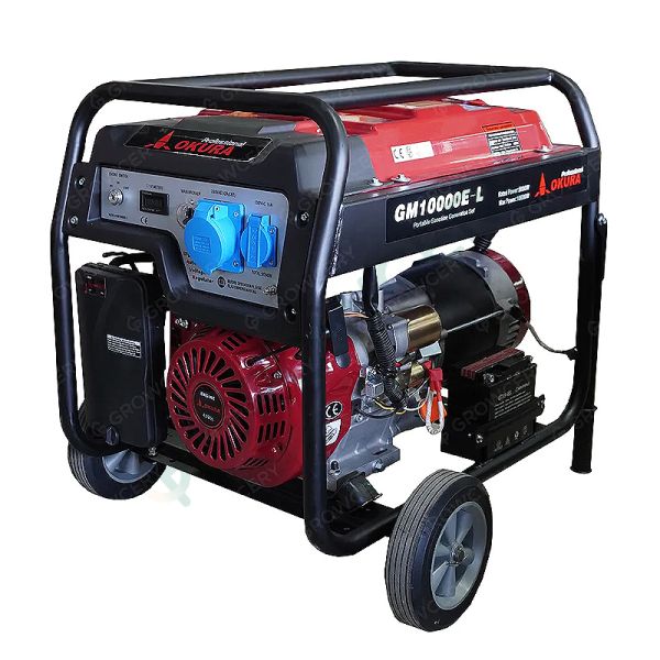 เครื่องปั่นไฟ ไดทำไฟ เบนซิน 9 KW ยี่ห้อ OKURA รุ่น GM 10000E-L กุญแจสตาร์ท Generator