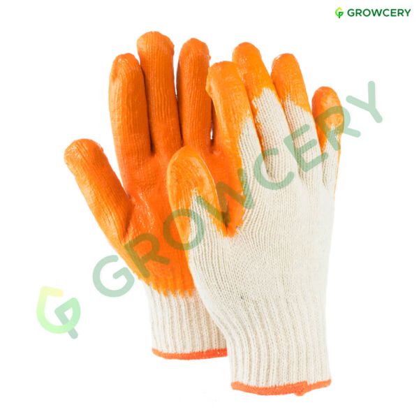 ถุงมือผ้าเคลือบยาง สีขาว 1 โหล