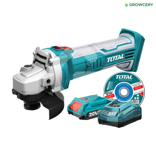 SET เครื่องเจียรแบตเตอรี่ไร้สาย 4 นิ้ว 20V Total TAGLI-1001