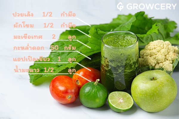 น้ำปั่นผัก + แอปเปิลเขียว